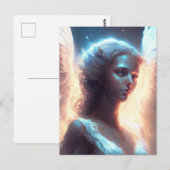 神秘的な青い目の天使 ポストカード (正面/裏面)