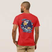 神秘的な青い目の女性ポートレートTシャツ Tシャツ (裏面フル)