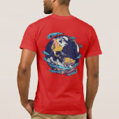 神秘的な青い目の女性ポートレートTシャツ Tシャツ (裏面)