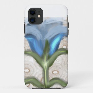 神秘的な青い花 - 輝く花 iPhone 11 ケース