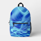神秘的な青い霧 プリントバックパック (正面)
