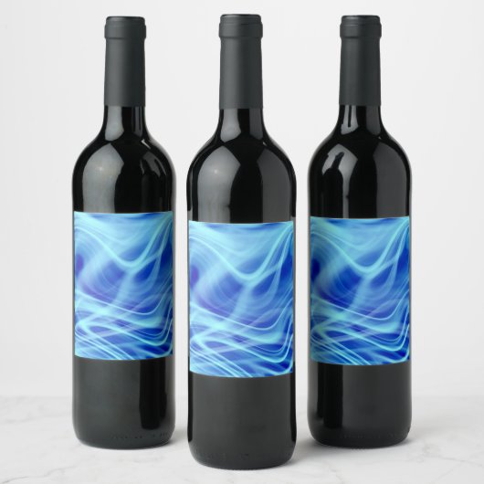 神秘的な青い霧 ワインラベル (ボトル)