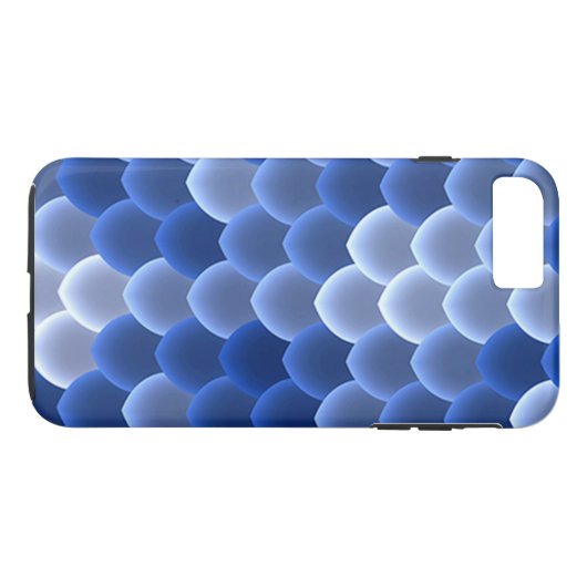 神秘的な青と白のスケールのケースメイト – タフ Case-Mate iPhoneケース (裏面(横))