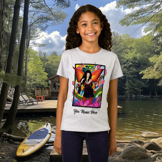 神秘的な青のゴシックファンタジー妖精ドラゴン Tシャツ