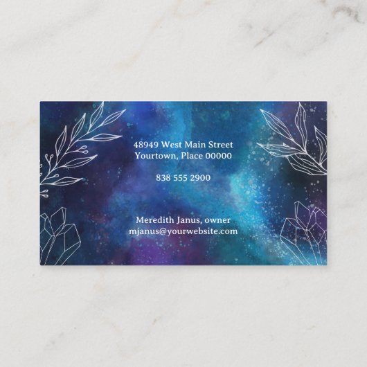 神秘的な青の水色 名刺 (裏面)