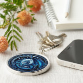 神秘的な青中国の月の新年ドラゴン2024 キーホルダー (側面)