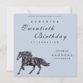 神秘的な馬のサプライズ誕生日パーティー 招待状 (正面)