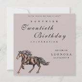 神秘的な馬ANYサプライズ誕生日パーティー 招待状 (正面)