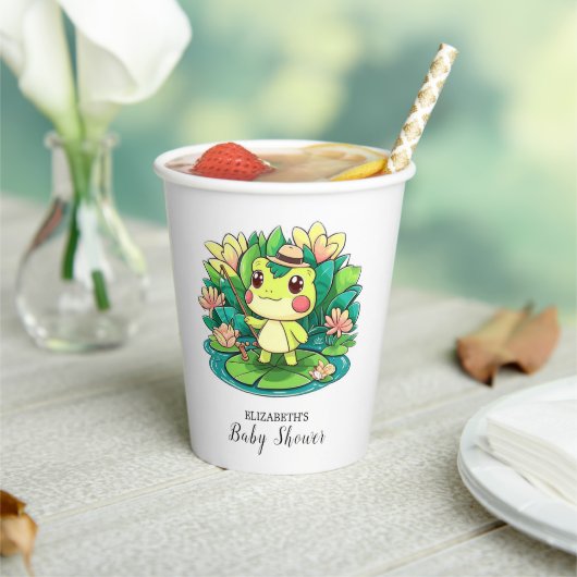 神秘的な魅力的カエルの赤ちゃんシャワー 紙コップ (インサイチュ)