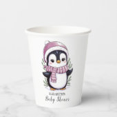 神秘的な魅力的ペンギンの赤ちゃんシャワー 紙コップ (正面)