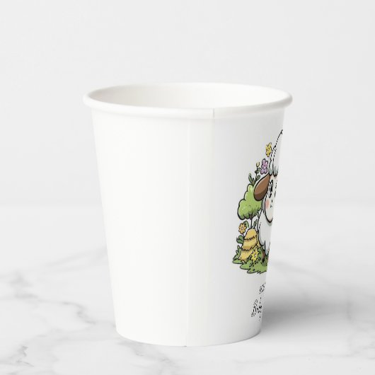 神秘的な魅力的羊の赤ちゃんシャワー 紙コップ (右)