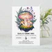 神秘的な魅惑デジタルキノコ誕生日 招待状 (スタンド正面)