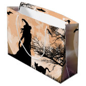 神秘的な魔女と猫の満月 ラージペーパーバッグ (裏面アングル)
