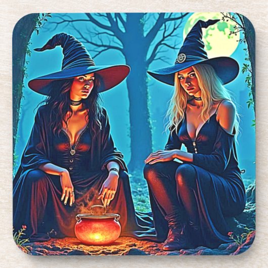 神秘的な魔女の鍋の魔法 コースター (正面)