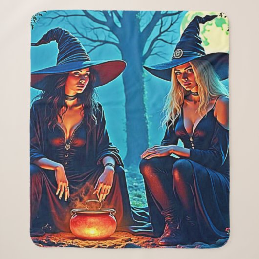 神秘的な魔女の鍋の魔法 シェルパブランケット (正面)