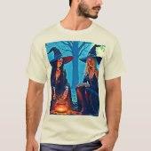 神秘的な魔女の鍋の魔法 Tシャツ (正面)