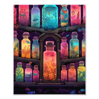 神秘的な魔女ハットポスター フォトプリント           