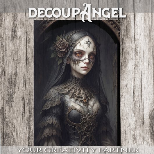 神秘的な魔女：クラリッサ – デクページ –  薄葉紙