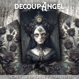 神秘的な魔女：バラ – デコページ –  ラッピングペーパーシート