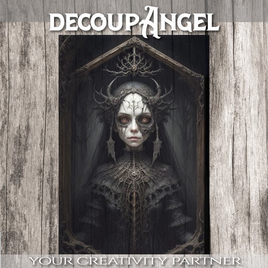 神秘的な魔女:ペトラ – デコページ – 薄葉紙