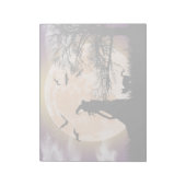 神秘的な魔女、黒猫、満月 ノートパッド (回転)