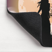 神秘的な魔女、黒猫、満月 マウスパッド (コーナー)