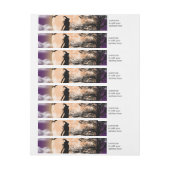 神秘的な魔女、黒猫、満月 ラップアラウンドラベル (シート)