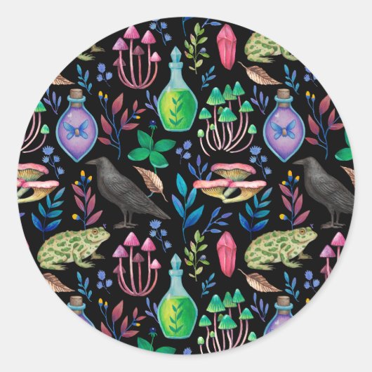 神秘的な魔法とウィッチクラフト自然要素 ラウンドシール (正面)