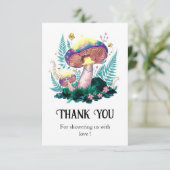 神秘的な魔法のキノコの赤ちゃんシャワー サンキューカード (スタンド正面)