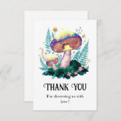 神秘的な魔法のキノコの赤ちゃんシャワー サンキューカード (正面/裏面)