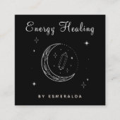 神秘的な魔法の月のエネルギーワーカーヒーリングサイキック スクエア名刺 (正面)