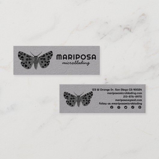 神秘的な魔法の蛾エステティシャン美しいサロン スキニー名刺 (正面/裏面)