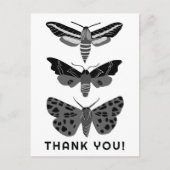 神秘的な魔法の蛾 ブラック＆ホワイト ありがとうございます ポストカード (正面)