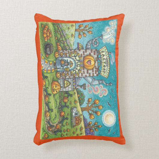 神秘的な魔法パイ工場ハロウィンアクセント枕 アクセントクッション (正面(垂直))