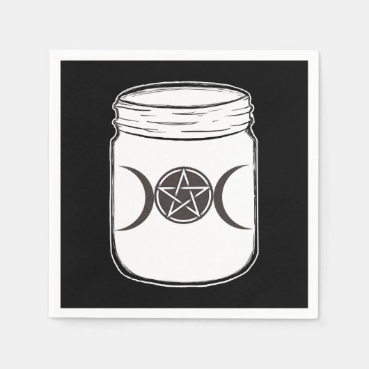 神秘的な魔法ムーンズメイソンジャーハローウィンパーティ スタンダードカクテルナプキン (正面)