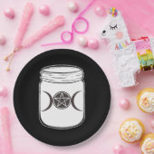 神秘的な魔法ムーンズメイソンジャーハローウィンパーティ ペーパープレート (パーティー)