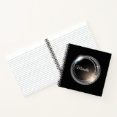 神秘的な魔法白熱［赤熱］光を放つの円とカスタム文字 ノートブック (内部)