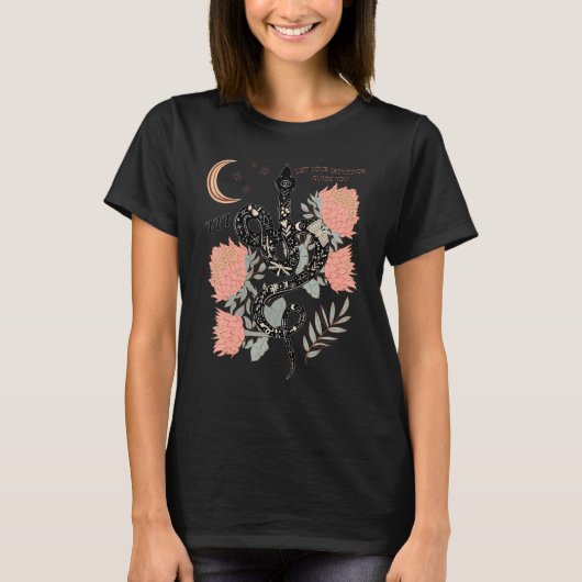 神秘的な魔法777エンジェルナンスネークフラワーエスト Tシャツ (正面)