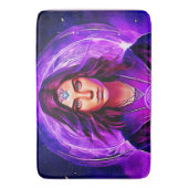 神秘的な魔術師オーラ白熱［赤熱］光を放つーの魔術 バスマット (正面縦)