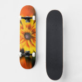 神秘的な黄色い花ぼやけのスケートボード スケートボード (正面)