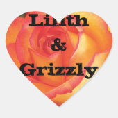 神秘的な黄色のロパーソナライズされたー結婚ゼ ハートシール (正面)