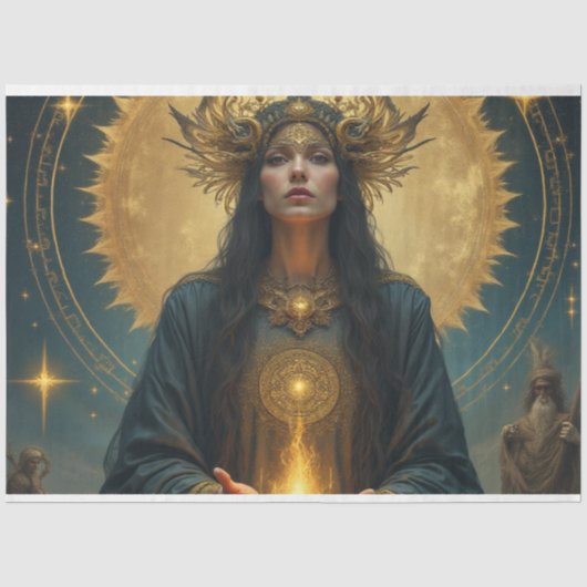 神秘的な黄金の女神 薄葉紙 (正面)