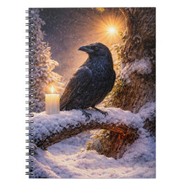 神秘的な黒いカラスと雪のジャーナル ノートブック