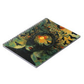 神秘的な黒いカラス秋のゴシック様式の抽象芸術オラクル ノートブック (左側)