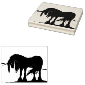 神秘的な黒いユニコーン（ライン） ラバースタンプ (押印)