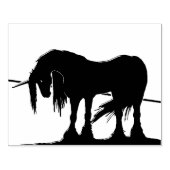 神秘的な黒いユニコーン（ライン） ラバースタンプ (インプリント)