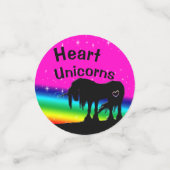 神秘的な黒いユニコーン（虹） コンフェッティ (スモール正面)