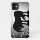 神秘的な黒いユニコーン(霞んだ月) Case-Mate iPhoneケース (裏面)