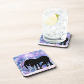 神秘的な黒い一角獣（雪を降らせる） コースター (右側)