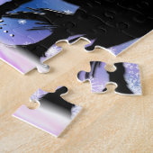 神秘的な黒い一角獣(雪を降らせる) ジグソーパズル (側面)